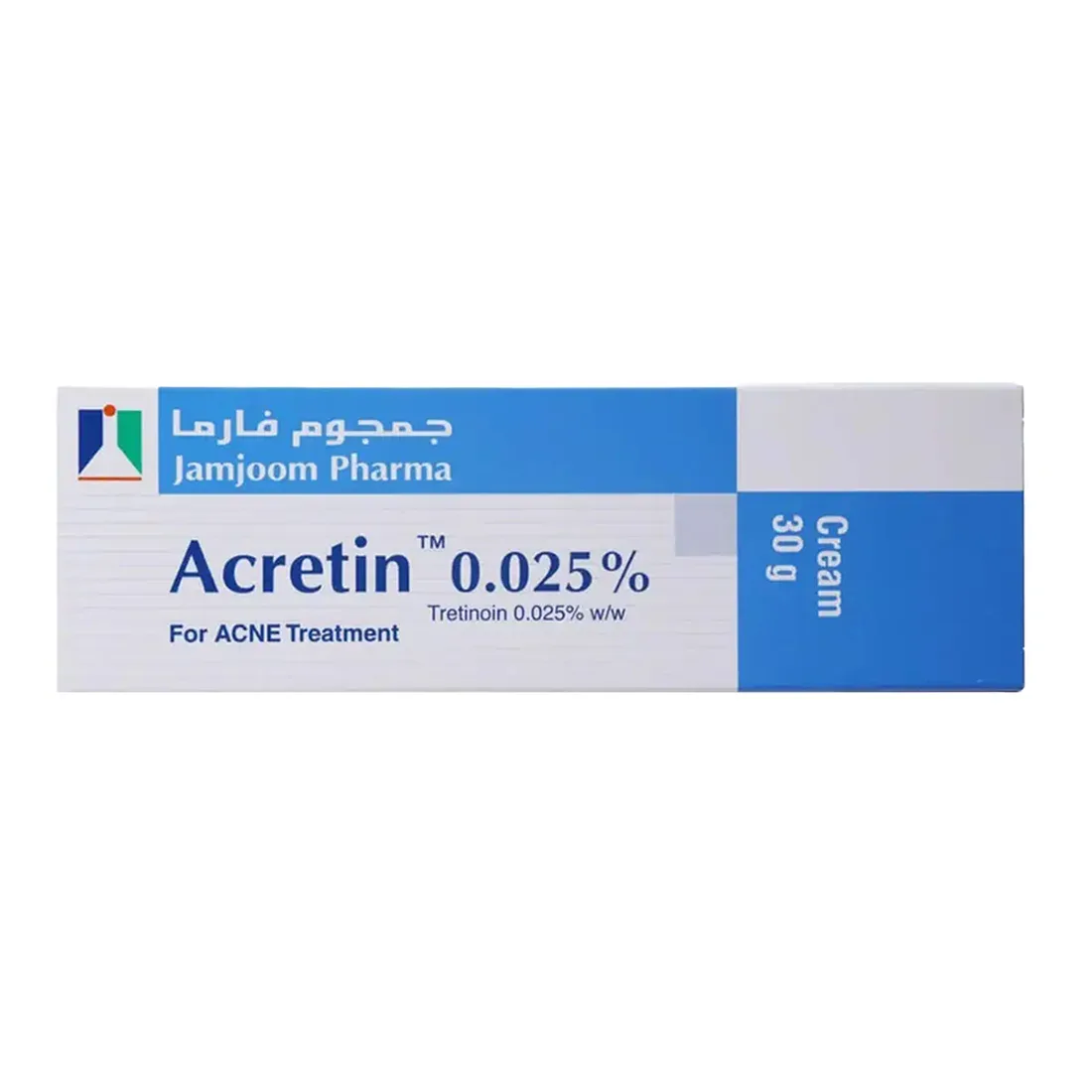 Acretin 0.025% Cream for Acné (Tretinoin) 30g