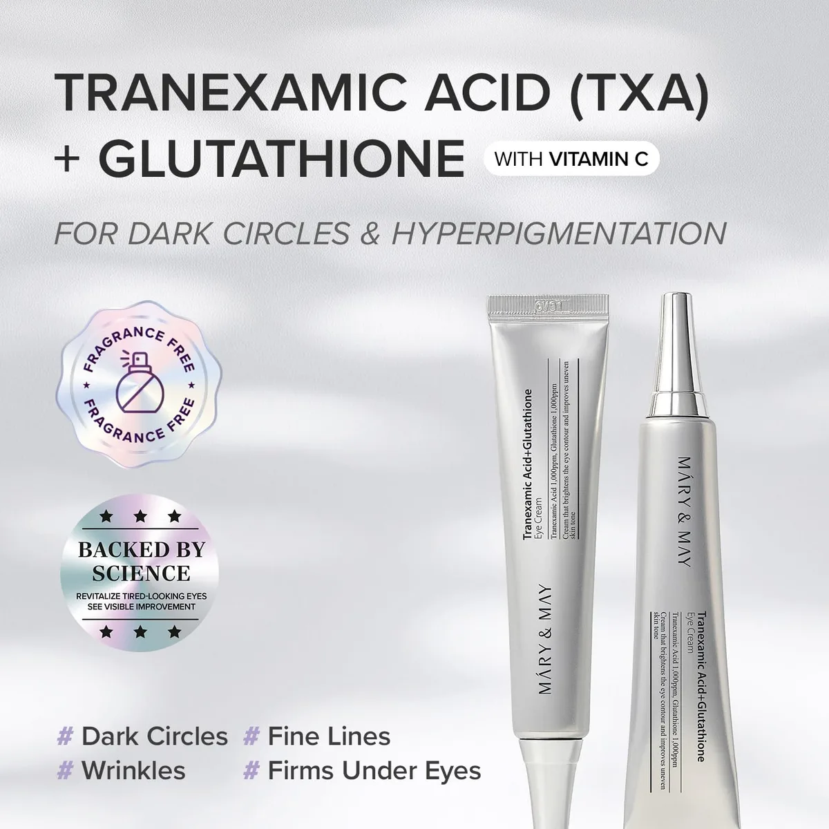 Mary&May - Tranexamic Acid + Glutathione Eye Cream - Crème contour des yeux à l’acide tranexamique et au glutathion – صورة 4