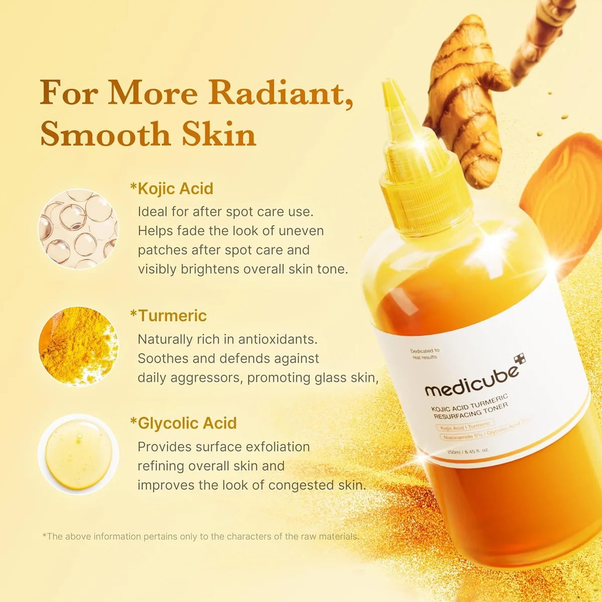 medicube - Kojic Acid Turmeric Resurfacing Toner - Lotion tonique resurfaçante à l'acide kojique et au curcuma – photo 2