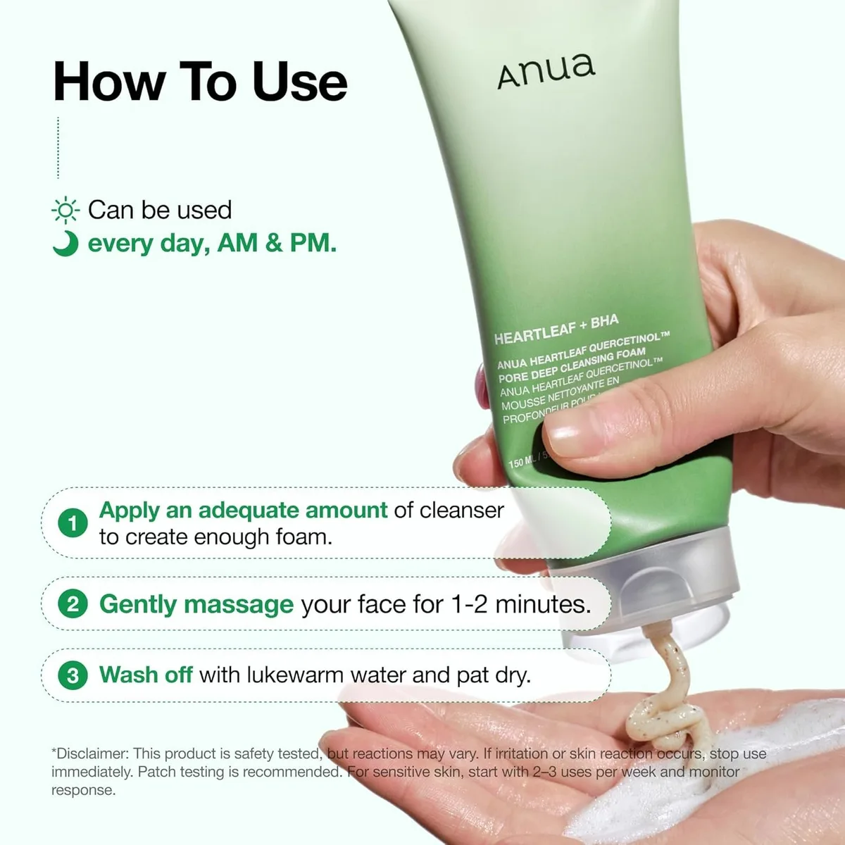 Anua - Heartleaf Quercetinol Pore Deep Cleansing Foam - Mousse nettoyante – photo 4