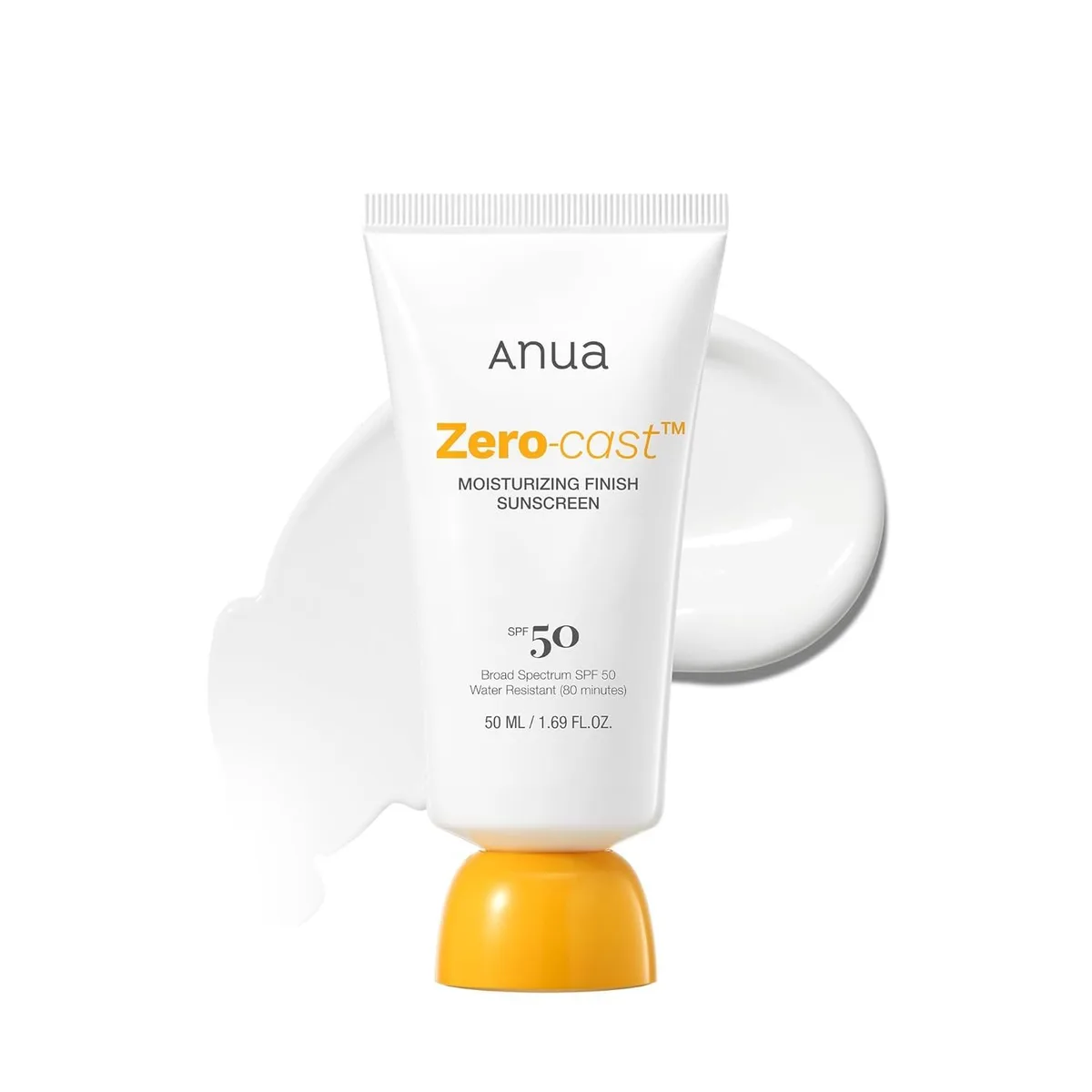 Anua - Zero-Cast Moisturizing Finish Sunscreen - Crème solaire waterproof – Anua