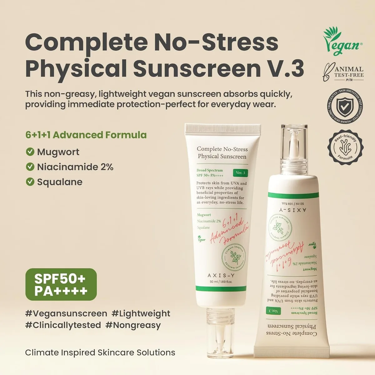 AXIS-Y Complete No-Stress Physical Sunscreen V3 (SPF 50) – صورة 4
