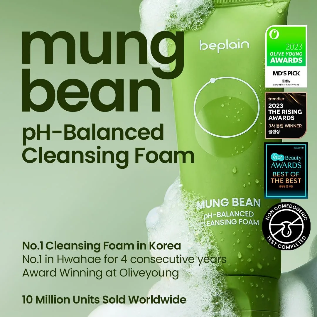 beplain Mung Bean pH-Balanced Cleansing Foam – photo 3