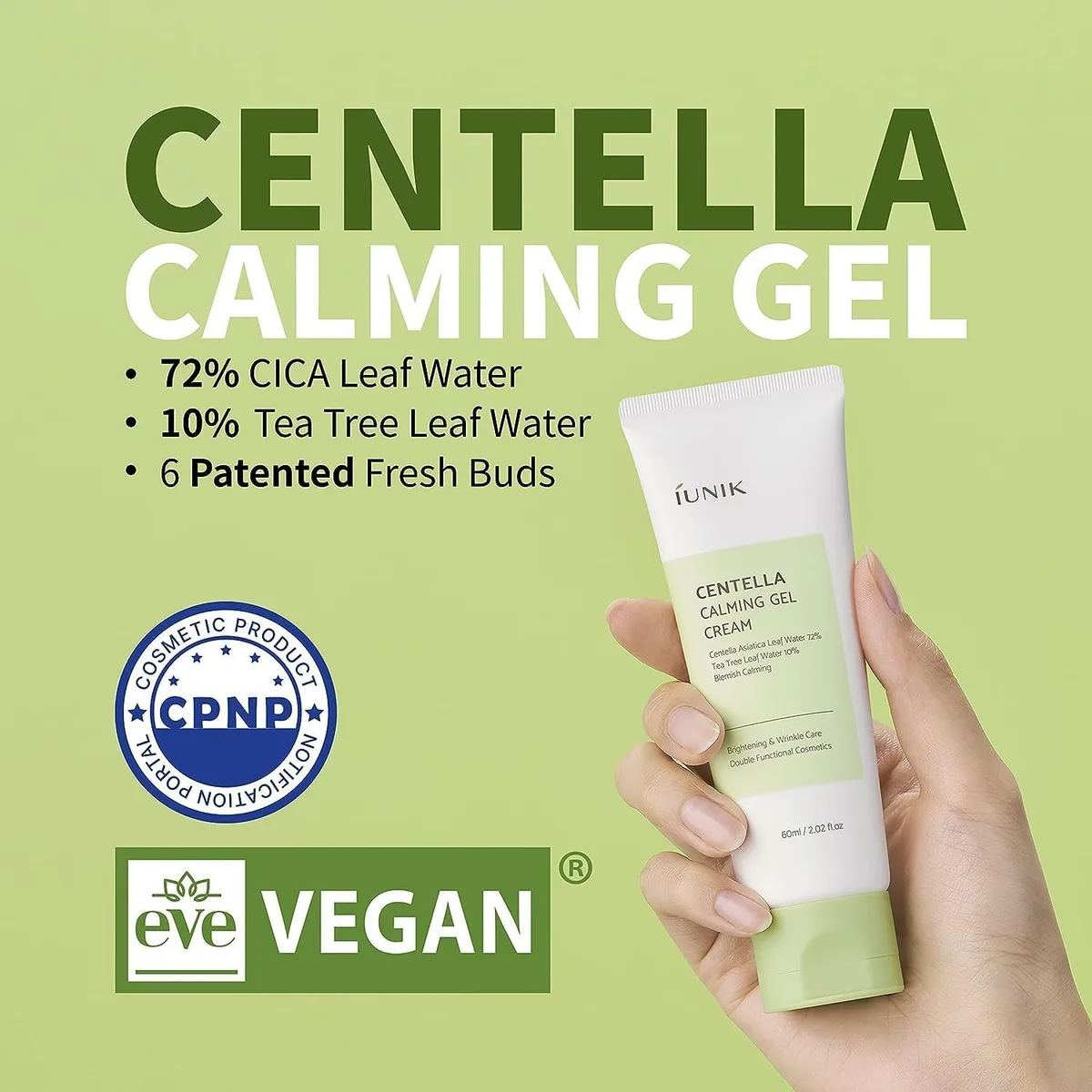 iUNIK - Centella Calming Gel Cream - Gel-crème apaisant à la centella asiatica 60 ml – صورة 2