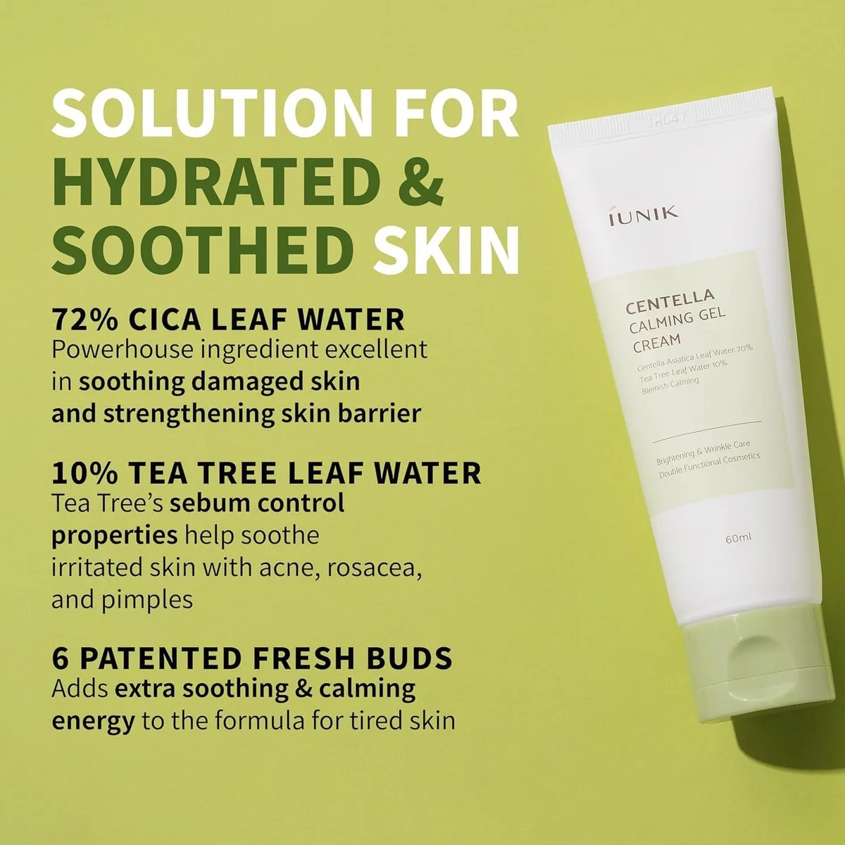 iUNIK - Centella Calming Gel Cream - Gel-crème apaisant à la centella asiatica 60 ml – صورة 3