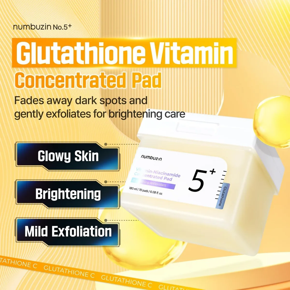 numbuzin No.5+ Vitamin-Niacinamide Concentrated pad – صورة 2