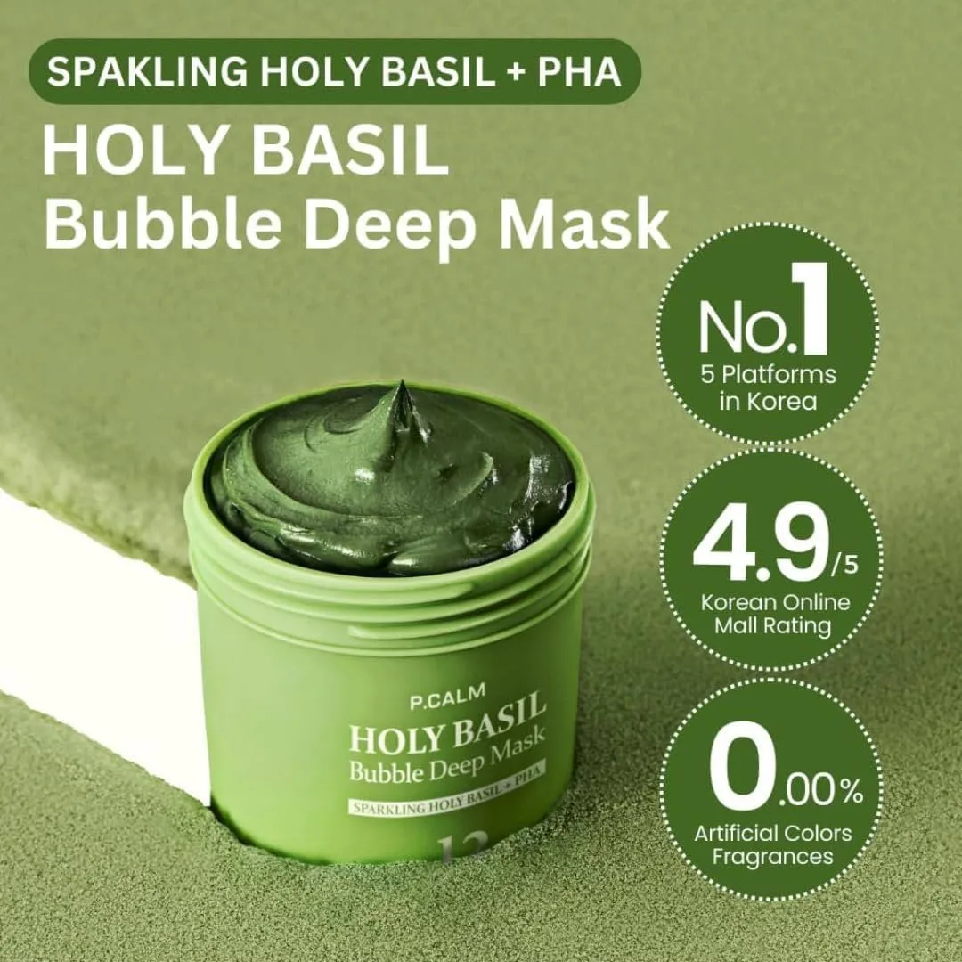 P.CALM - Holy Basil Bubble Deep Mask - Masque moussant – صورة 2